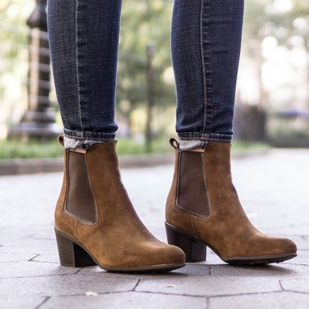 Thursday Boots Co Aria Cognac Suede Booties